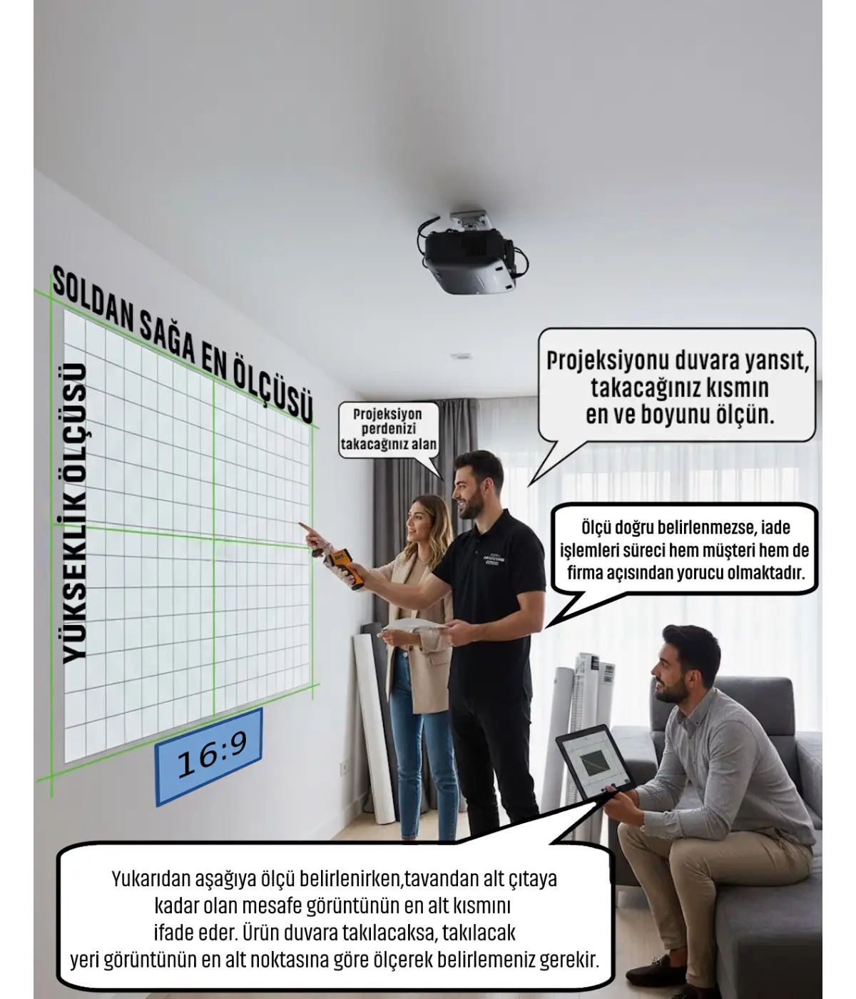 Şarjlı En 240 cm Boy 190 cm Yeni Akıllı Kumaş Teknolojisi Işık Geçirmez Projeksiyon Perdesi